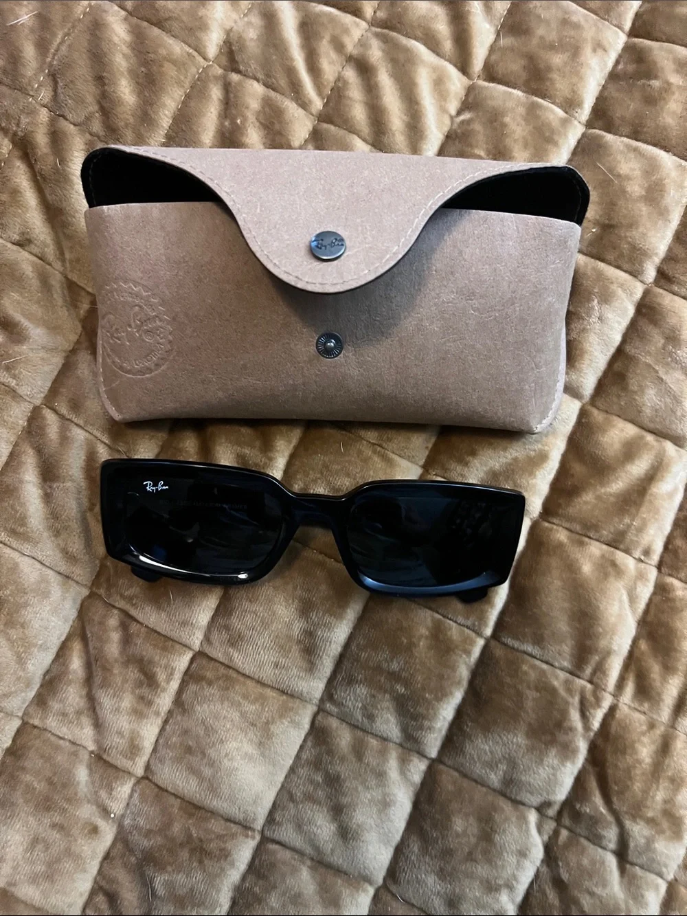 🔥RAY-BAN KILIANE BIO-BASED UNISEX BLACK RECTANGULAR SUMGLASSES WITH CASE